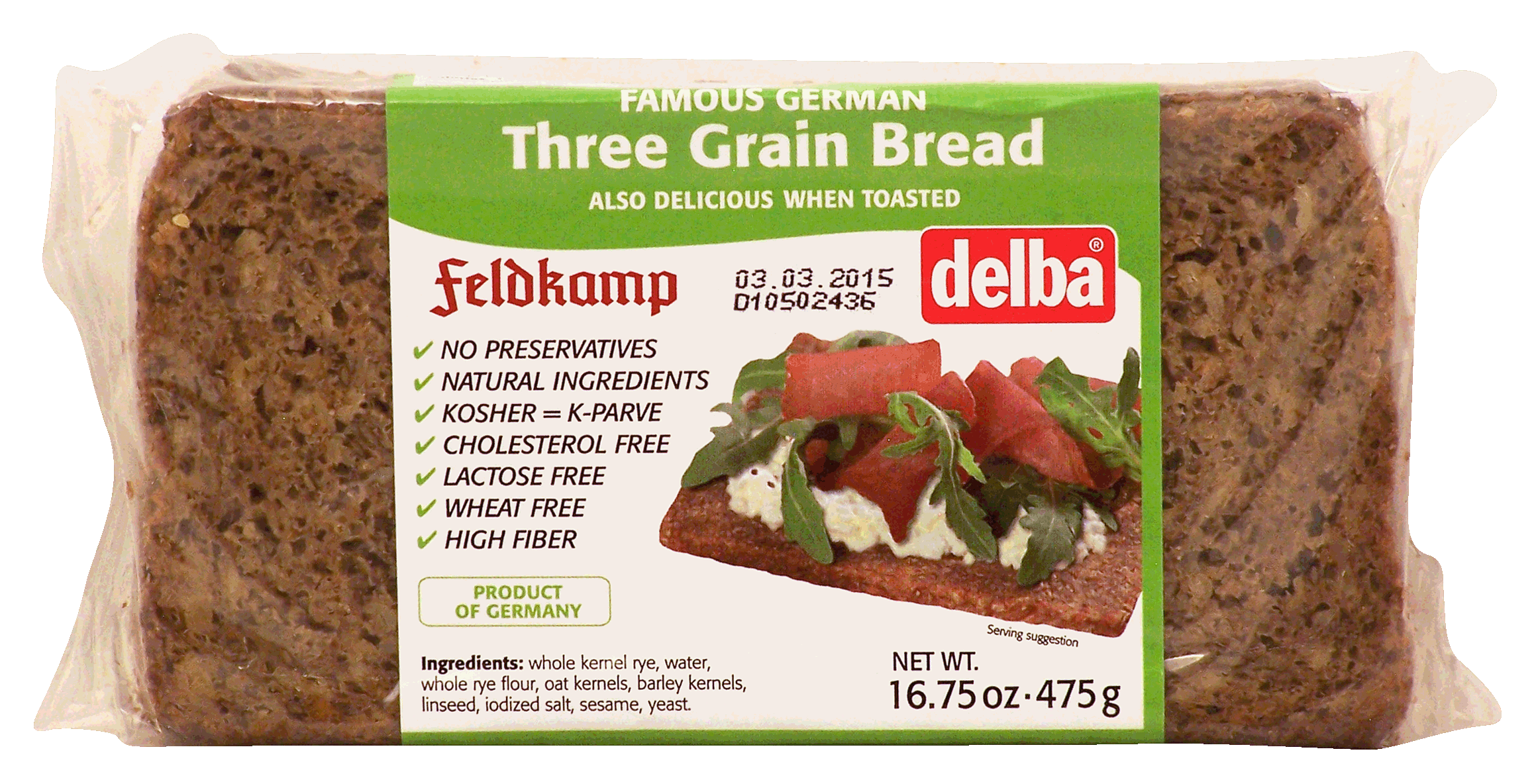 Feldkamp&nbsp;Famous German&nbsp;three grain bread loaf Full-Size Picture